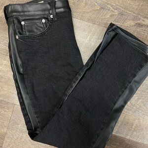 Universal Thread Black Jeans with Faux Leather Detail